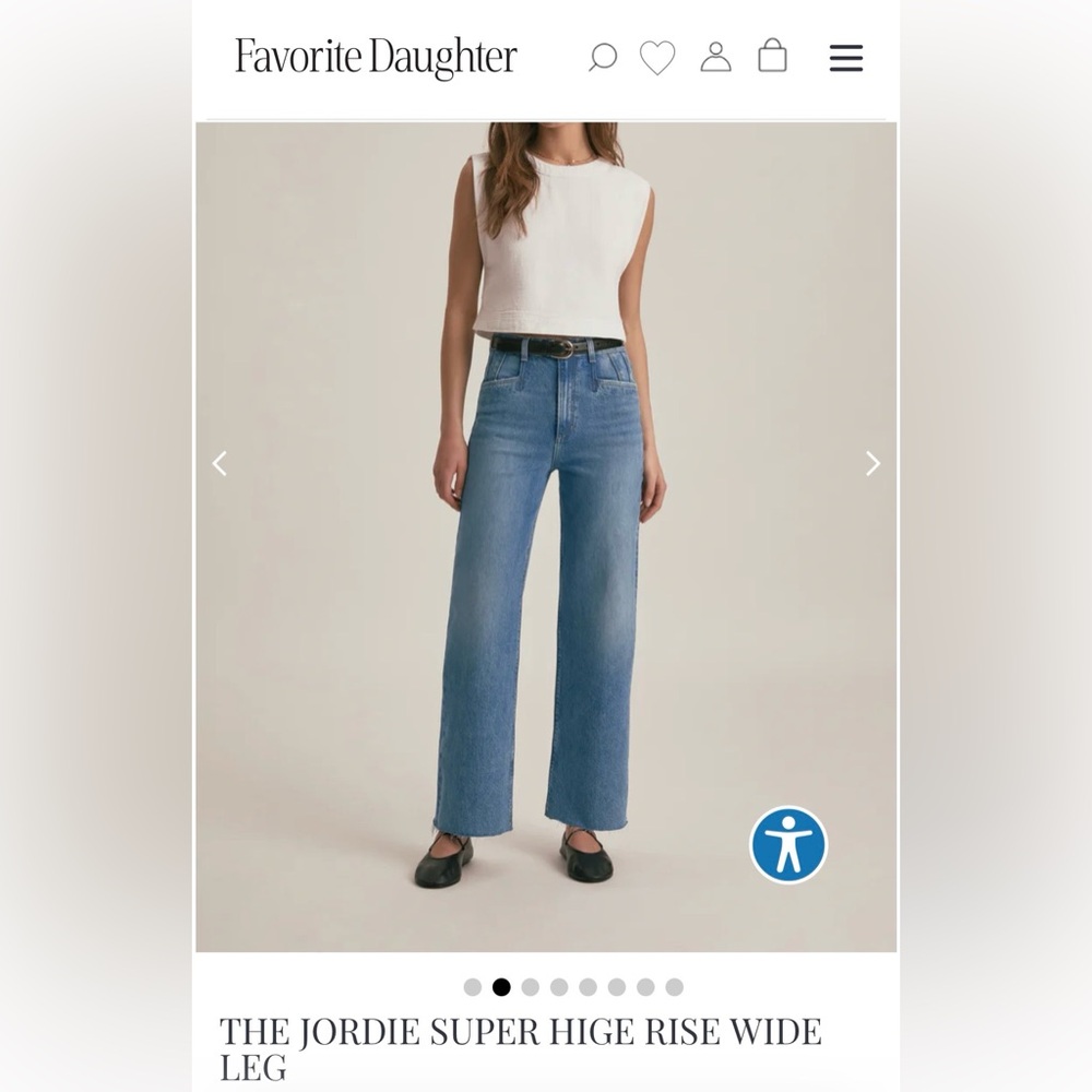 Favorite Daughter The Jordie Super High Rise Wide Leg. Color: Crosby, sz 29 NWT - Picture 2 of 13